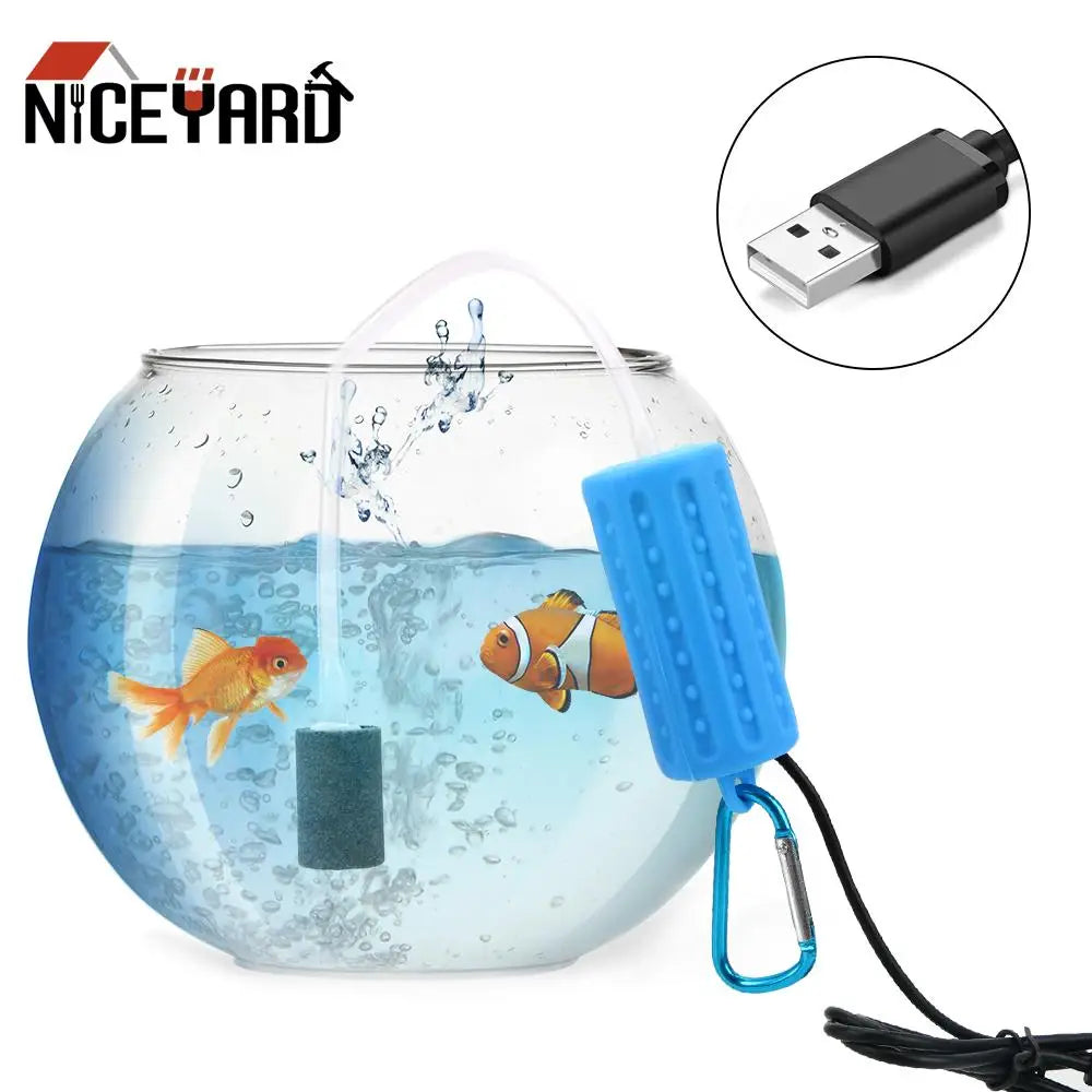 Mini USB Fish Tank Oxygen Air Pump Aquatic Terrarium Filter Mute