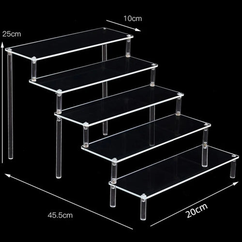 1-5 Tier Acrylic Display Stand,Clear Display Riser Rack for