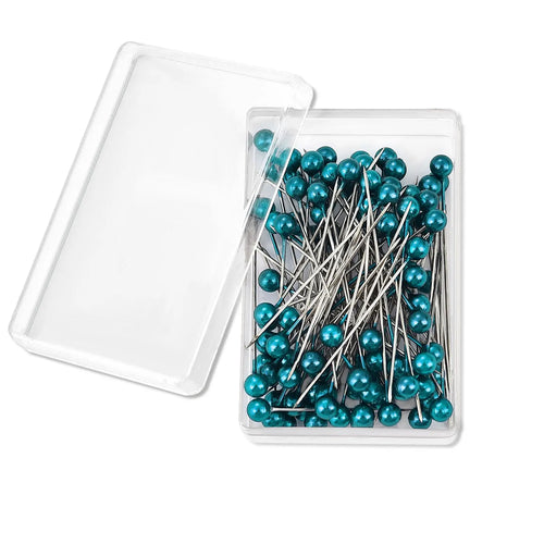 100Pcs/Box 38cm Colorful Round Pearl Head Needles Stitch Straight Push