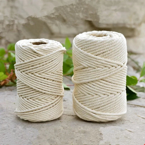 Handmade Macrame Boho decor 1/2/3/4/5/6/8/10mm Cotton Beige thread