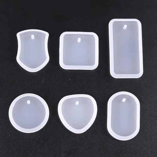 1/6/10pcs DIY Keychain Pendant Silicone Mold Set Crystal Epoxy Resin