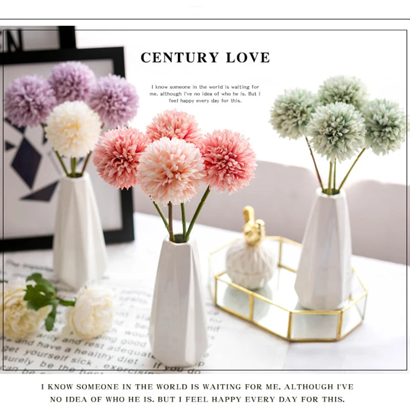 3/5Pcs Hydrangea Artificial Flowers Bouquet For Home Bedroom Decor