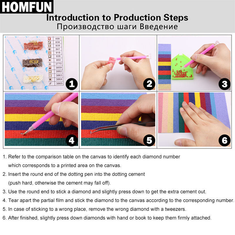 Homfun Photo Custom Diamond Painting 5d Diy Picture Of Rhinestones