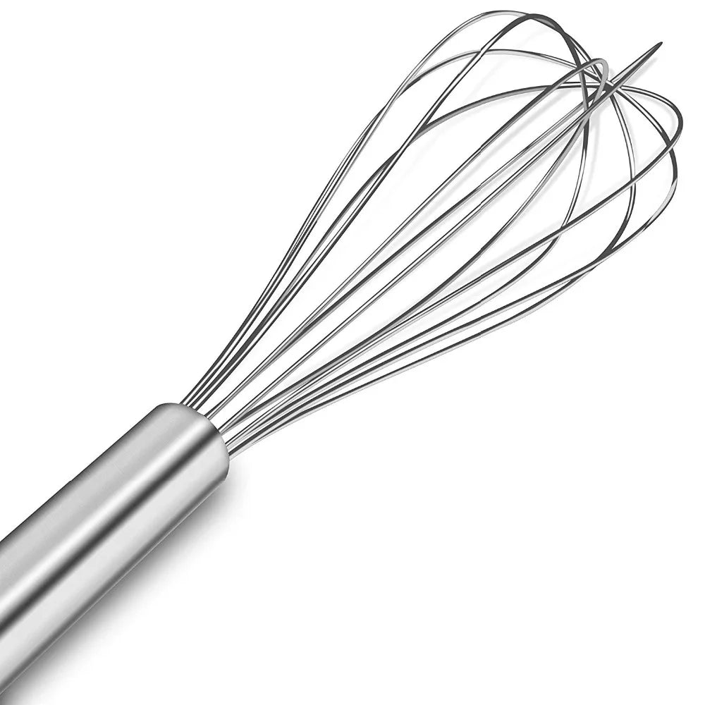 LMETJMA 8" 10" 12" Egg Whisk Stainless Steel Egg Whisk Kitchen Wire