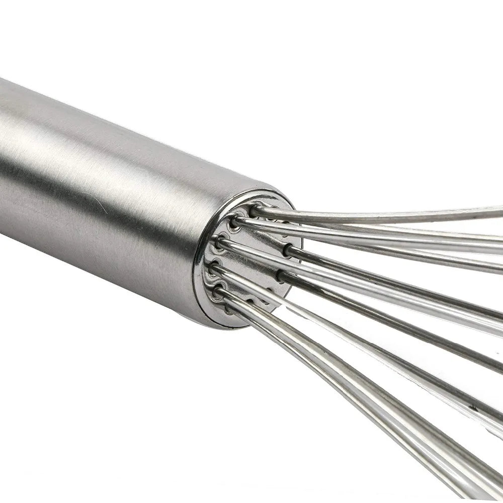 LMETJMA 8" 10" 12" Egg Whisk Stainless Steel Egg Whisk Kitchen Wire