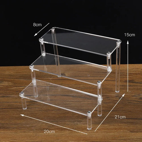 1-5 Tier Acrylic Display Stand,Clear Display Riser Rack for