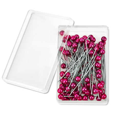 100Pcs/Box 38cm Colorful Round Pearl Head Needles Stitch Straight Push