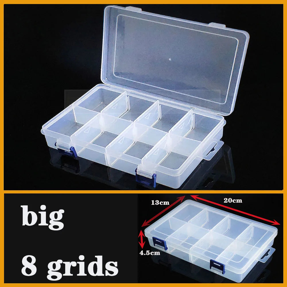 Transparent Plastic box Screw Compartment Box Jewelry Earring Display