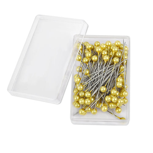 100Pcs/Box 38cm Colorful Round Pearl Head Needles Stitch Straight Push