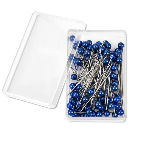 100Pcs/Box 38cm Colorful Round Pearl Head Needles Stitch Straight Push
