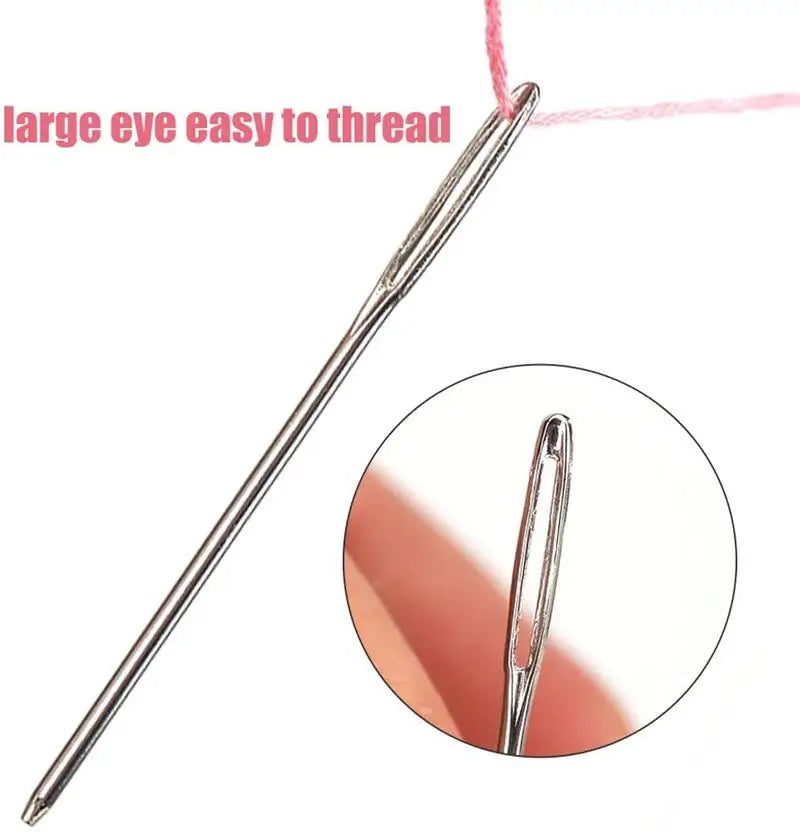 9 PCS Large Eye Blunt Sewing Needles Cross Stitch Knitting Needle