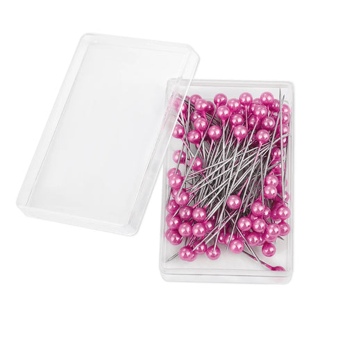 100Pcs/Box 38cm Colorful Round Pearl Head Needles Stitch Straight Push