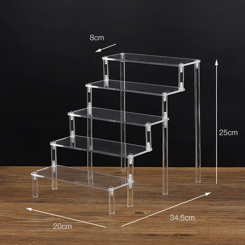 1-5 Tier Acrylic Display Stand,Clear Display Riser Rack for