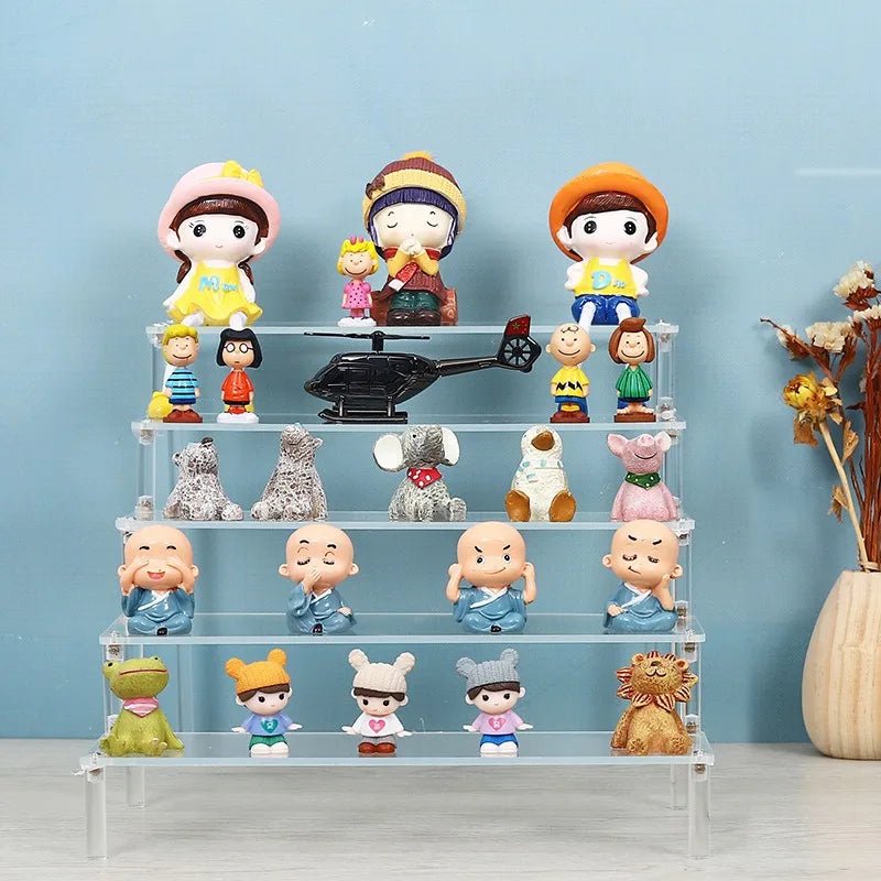 1-5 Tier Acrylic Display Stand,Clear Display Riser Rack for