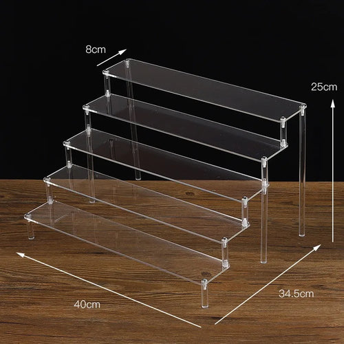 1-5 Tier Acrylic Display Stand,Clear Display Riser Rack for
