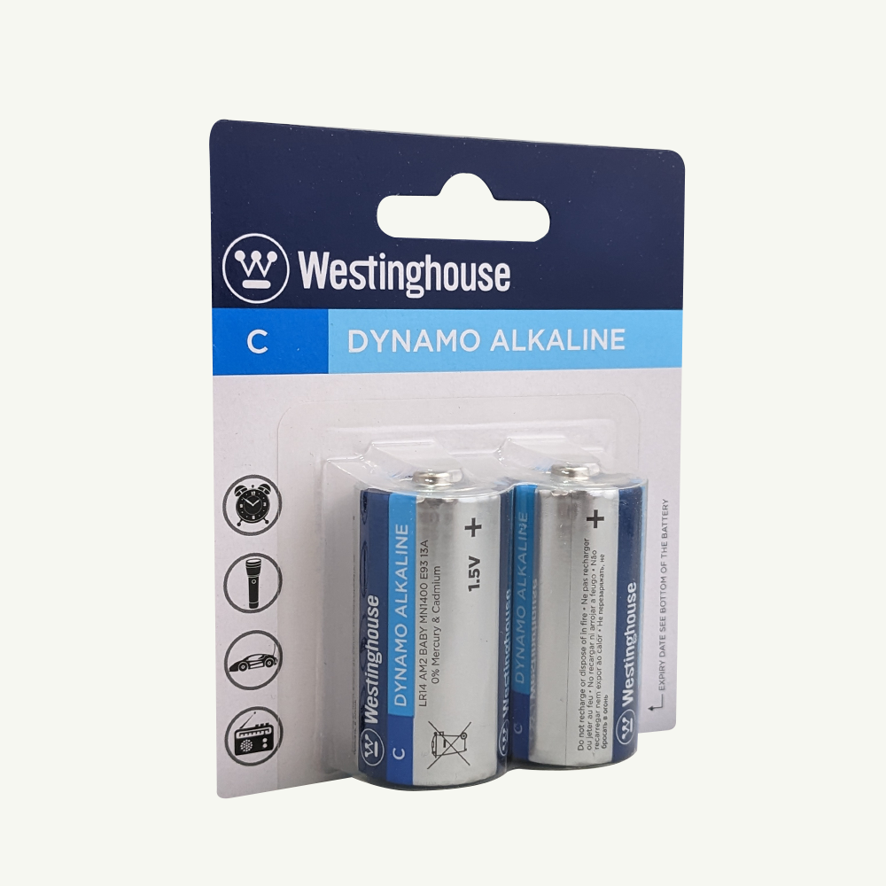 Westinghouse C Dynamo Alkaline Blister Pack of 2