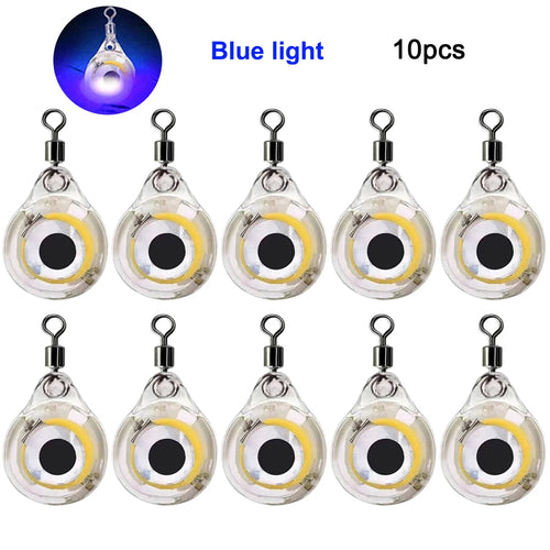 10pcs LED Attracting Fish Light Mini Deep Drop Underwater Eye Shape