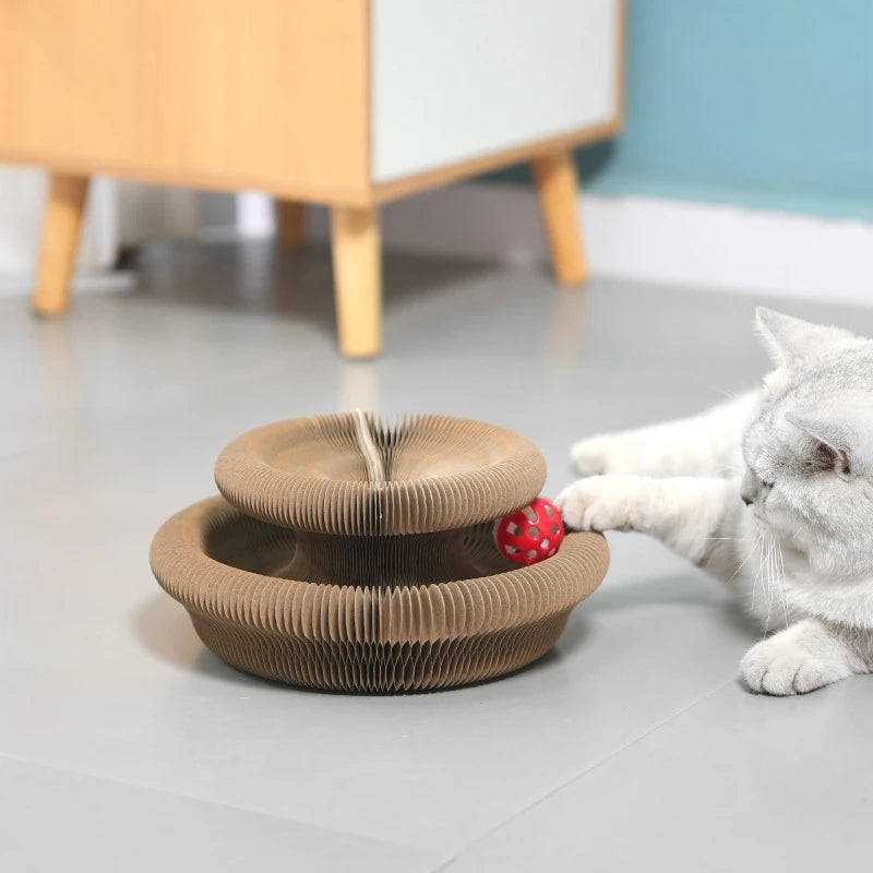 Magic Cat Scratch Organ Board Cat Toy with Ball Cat Grinding Claw Cat