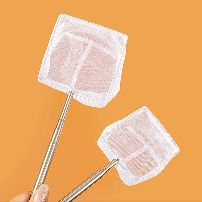 Aquarium Square Fishing Net With Suction Cup Extendable Long Handle