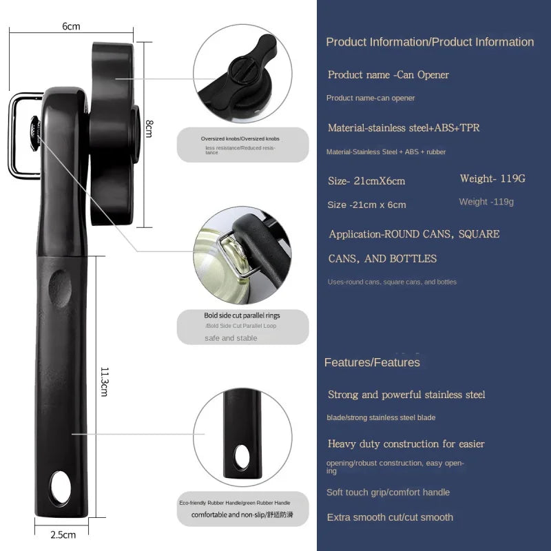 1Pieces Amazon Manual Safety Can Openers Stainless Steel Can Opener