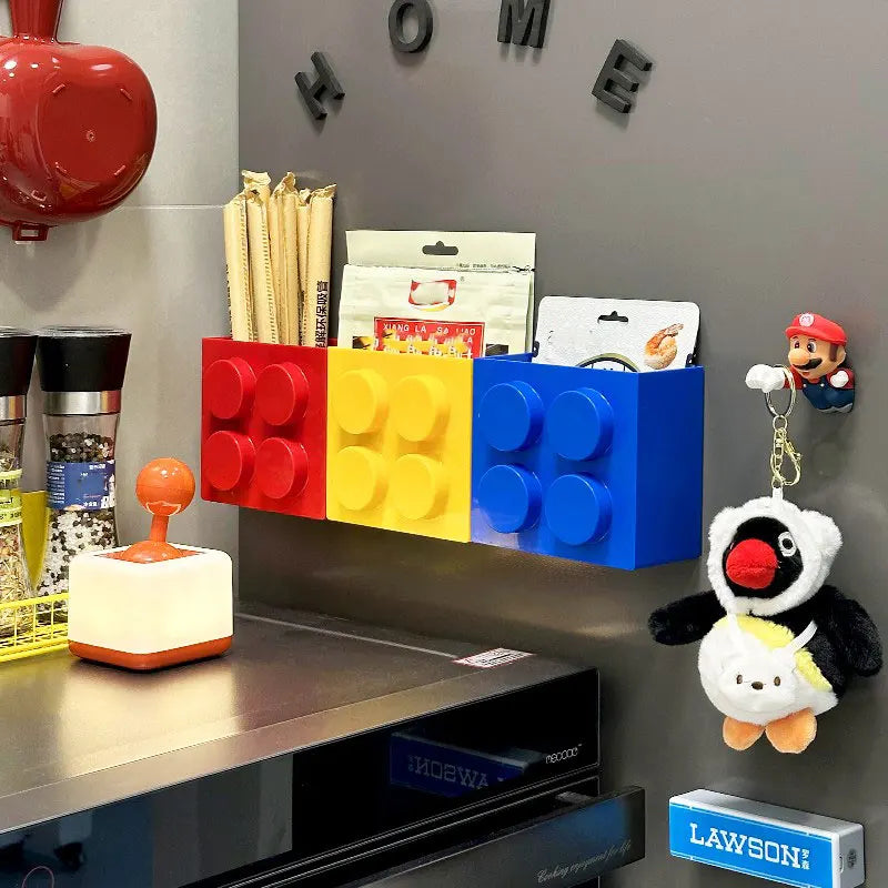 Magnetic wall-mounted narrow-edge kitchen straw, cling film storage