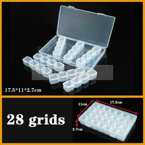 Transparent Plastic box Screw Compartment Box Jewelry Earring Display