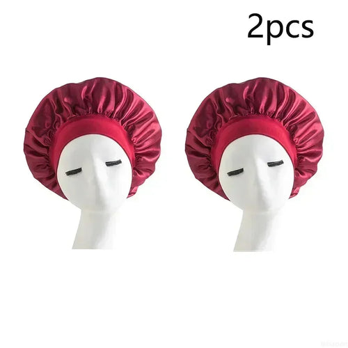 Bonnet Sleeping Cap Nightcap High Elastic Wide Brim Satin Night Hat