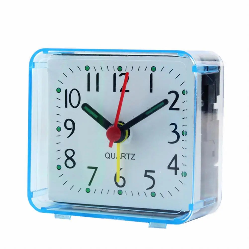 Bedside Small Alarm Clock Quartz Battery Square Candy Color Student