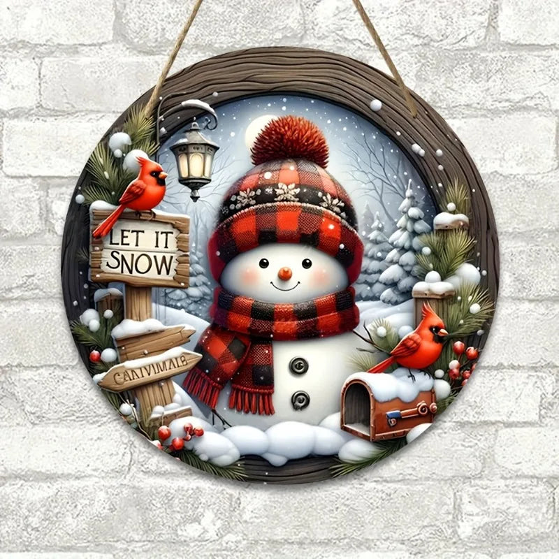 7.9" Christmas Wreath Centerpiece Decoration - Acrylic  Round Holiday