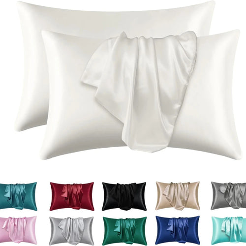2pcs Satin Silk Pillowcase for Hair and Skin, Coral Pillow Cases