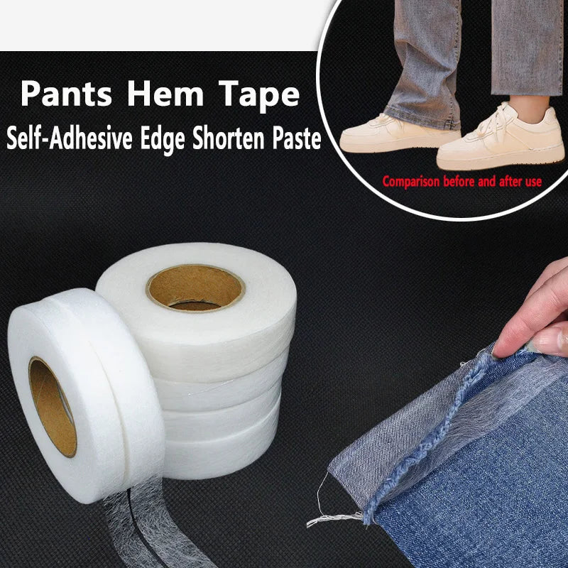 60M Pants Hem Tape Self-Adhesive Edge  Jean Clothes Length Shorten DIY
