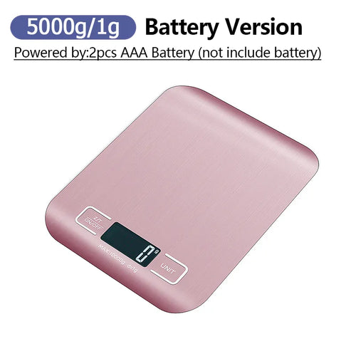 5kg/10kg Rechargeable Kitchen Scale LCD Display Stainless Steel