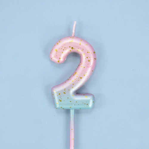 Happy Birthday Cake Decorated Interstellar Digital Colorful Candle