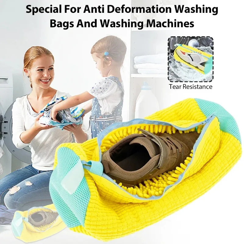 Washing Shoes Bag Padded Net Laundry Shoes Protector Fluffy fibers
