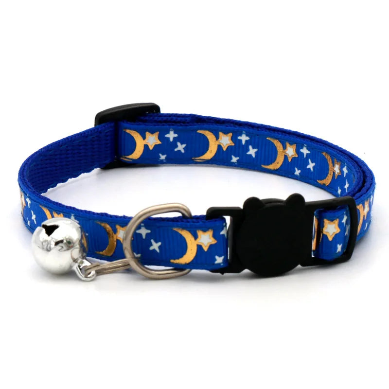 Cat Collar With Bell Cartoon Star Moon Dog Puppy Cat Kitten Collar