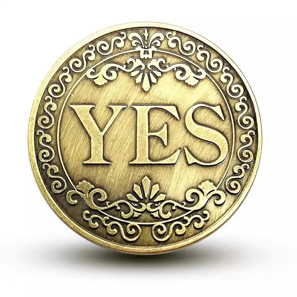 YES NO Decision Coins Magic Coin Collections Good Luck Vintage Antique