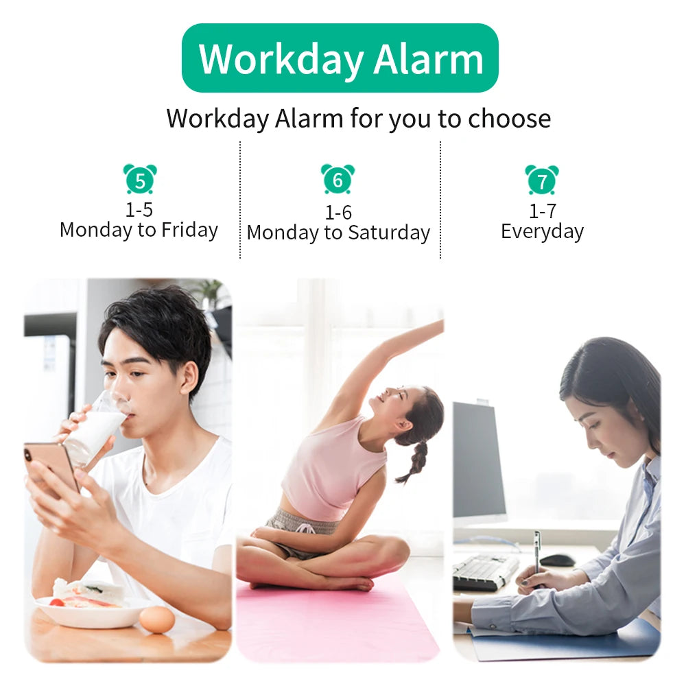 180° Arm Projection Alarm Clock Time Temperature USB Plug-in Digital