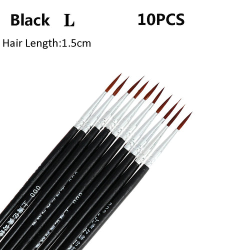 10pcs 0.7/1.1/1.5cm Fine Hand Painted Thin Hook Line Pen Art Supplies