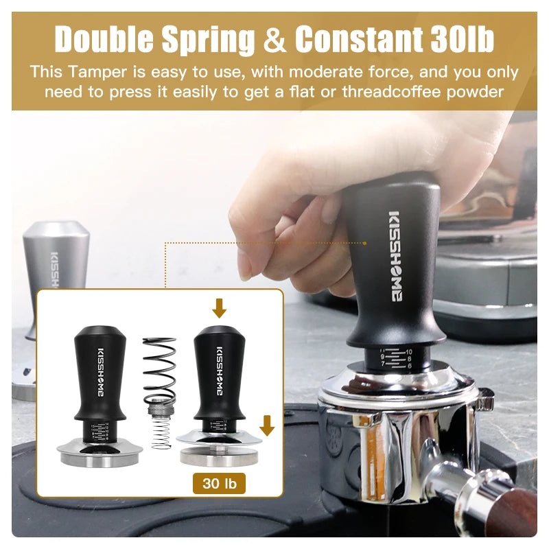 Coffee Tamper 30lb Constant Pressure Calibrated Double Spring 51mm