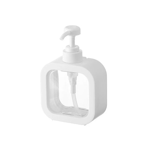 A large-capacity soap dispenser bottle, transparent visible plastic