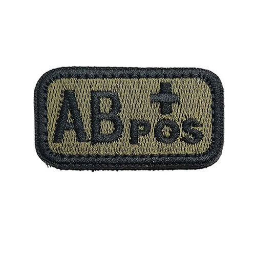 2.5*5CM,A B AB O POS-NEG Blood Type Badges Fabric Applique Embroidery