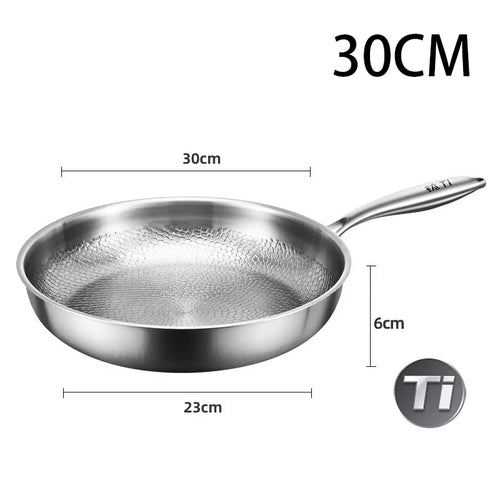 German Titanium Steel Frying Pan Uncoated Non Stick Pan Fish Scale