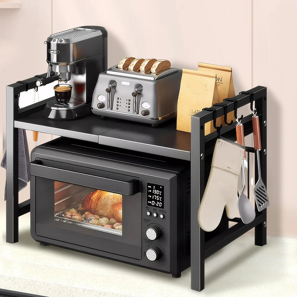Microwave Oven Rack Adjustable Kitchen Microwave Stand with Cutting