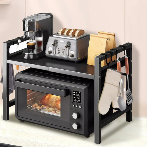 Microwave Oven Rack Adjustable Kitchen Microwave Stand with Cutting