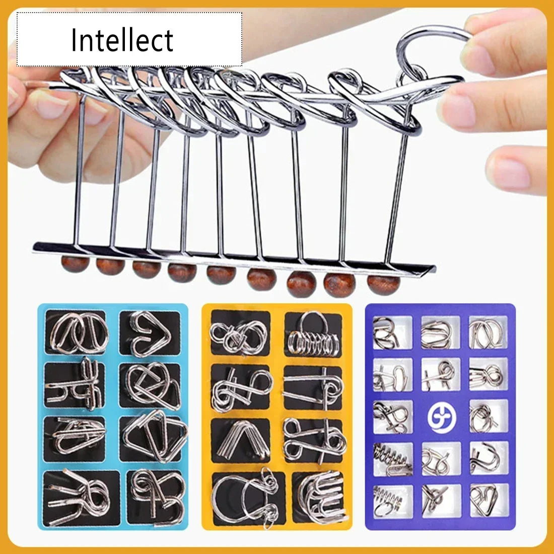 Fun Metal Chinese Ring Puzzle Intelligent Brain Teaser IQ Logic Game