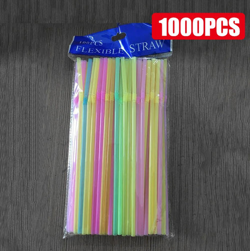 50-1000Pcs Drinking Straws Colorful & Black rietjes Flexible Wedding