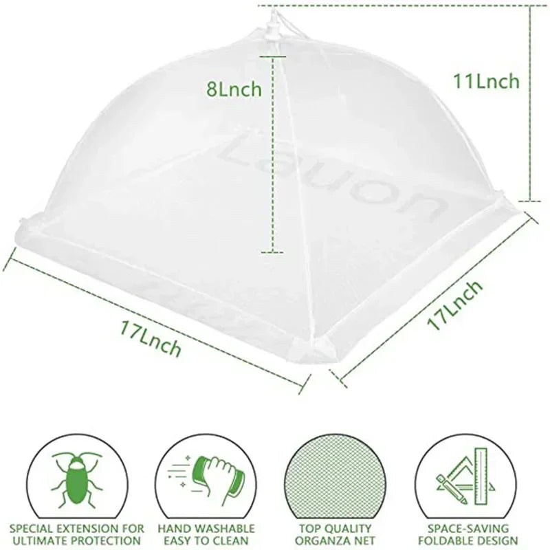 Foldable Food Mesh Cover Fly Anti Mosquito Pop-Up Food Cover Umbrella