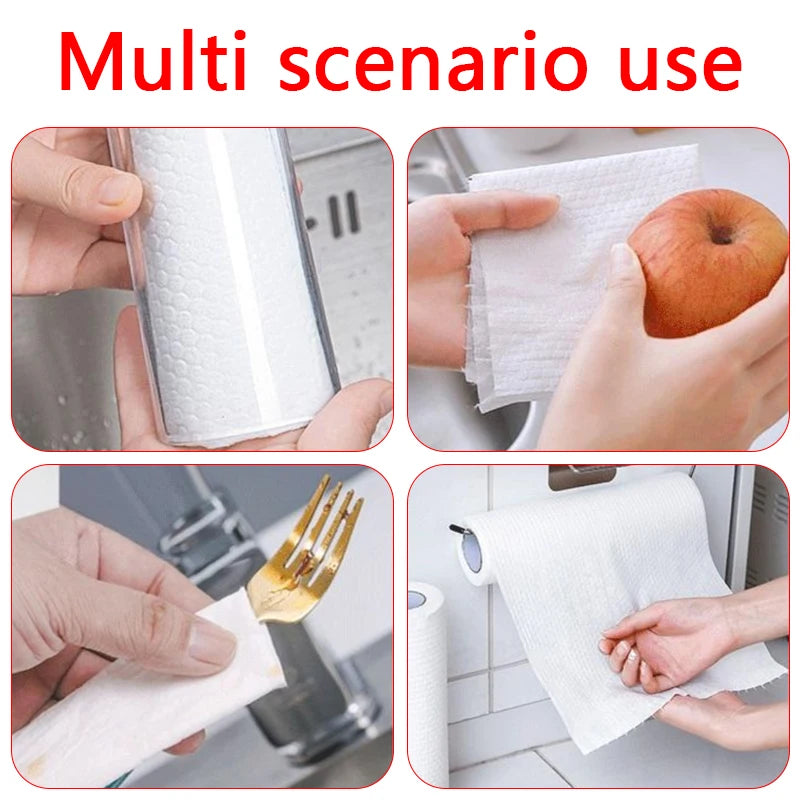 One Roll (100 Sheets) Lazy Rag Wholesale Absorbent Thickening Kitchen