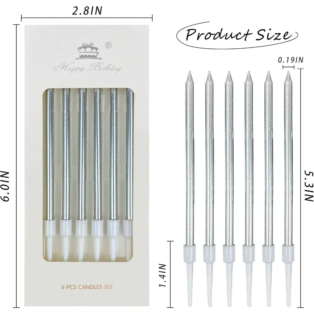 6/12/48pcs Birthday Candles Spiral Cake Candles  Long Thin Cake