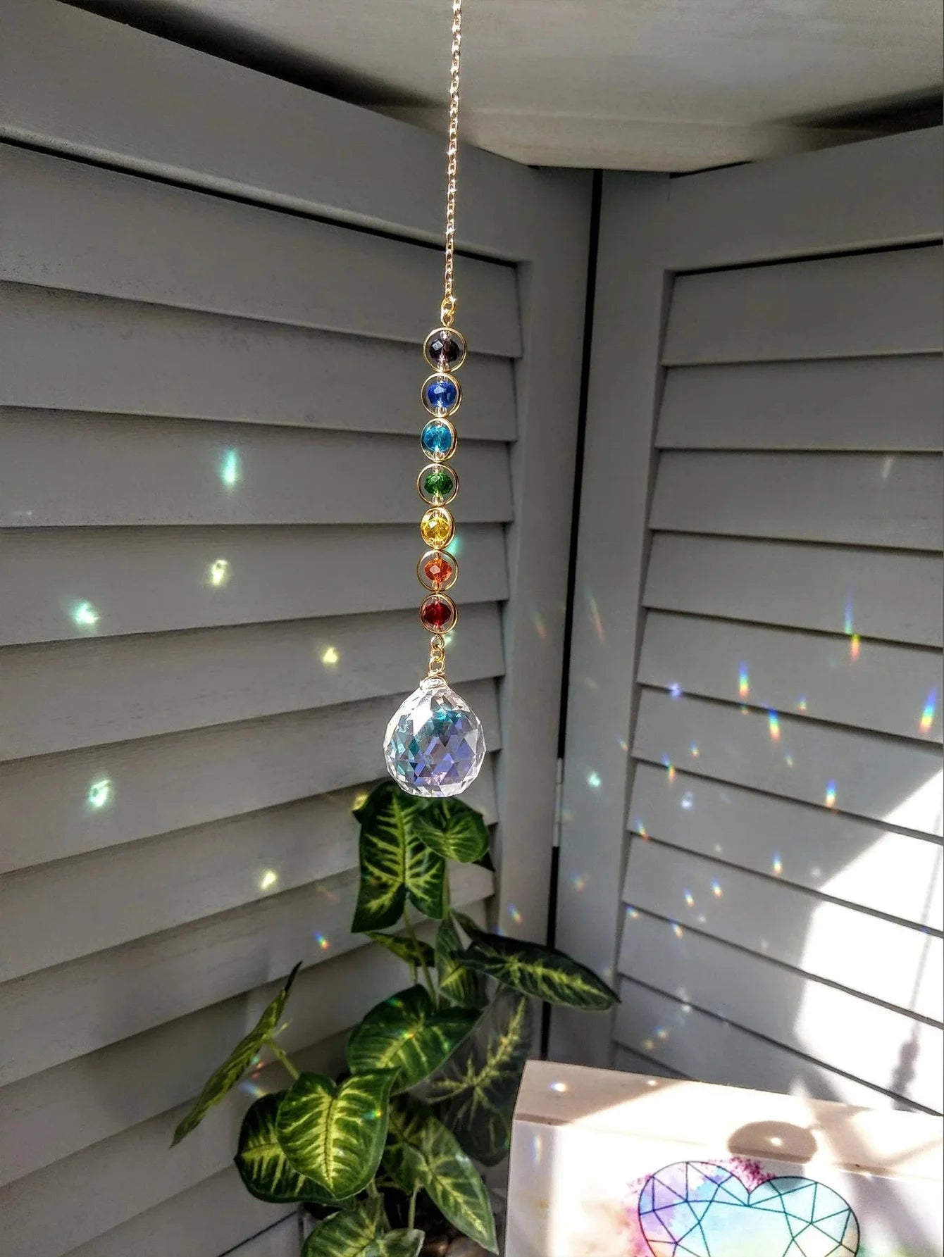 1pc Crystal Suncatcher Mobile Meditation Home Decor Rainbow Maker